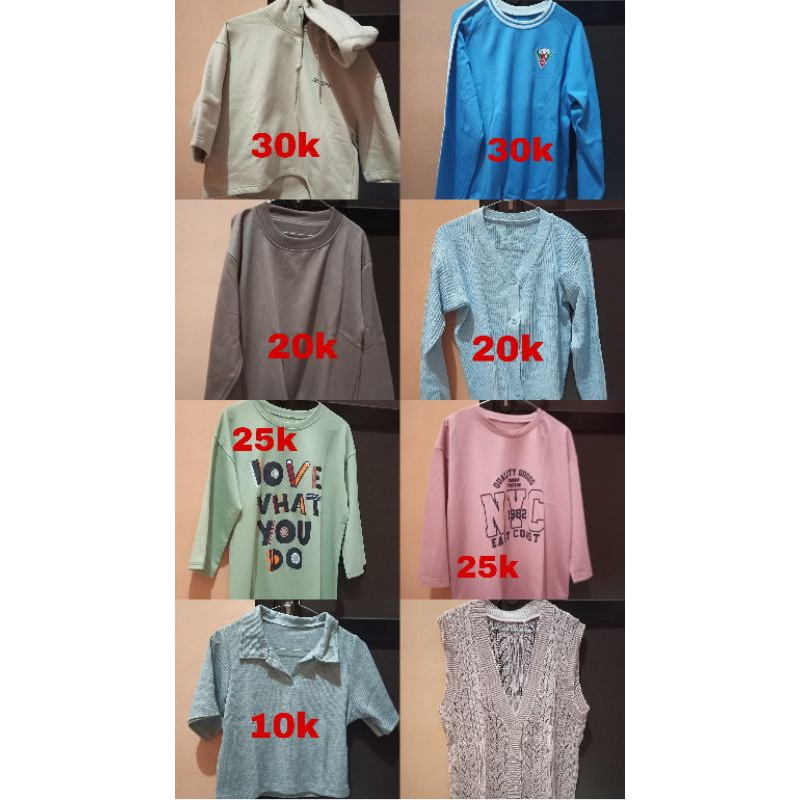 Preloved Sweater Hoodie Kaus Crop Vest