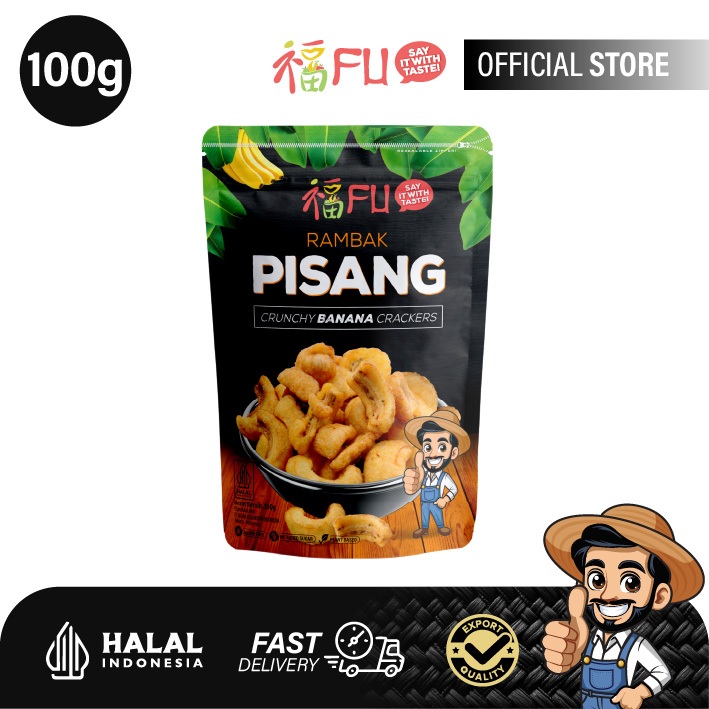 

FU keripik pisang rambak kualitas export - 100gr/ FU crunchy banana crackers export quality - 100gr