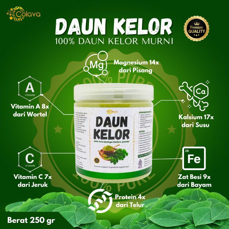 

Colava Daun Kelor powder 100% murni kualitas premium 250gr