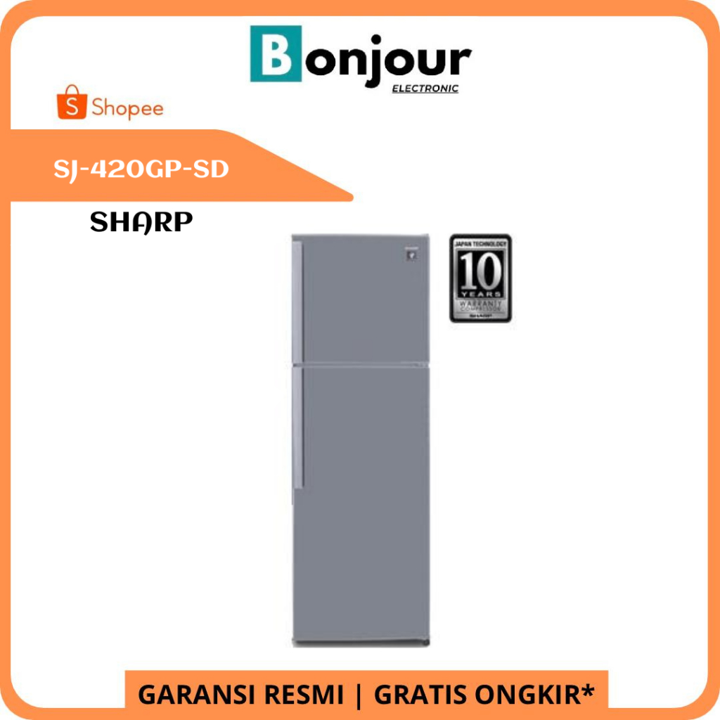 Kulkas Sharp 2 Pintu SJ 420GPSD 338 liter Kulkas Sharp SJ420GPSD 338L