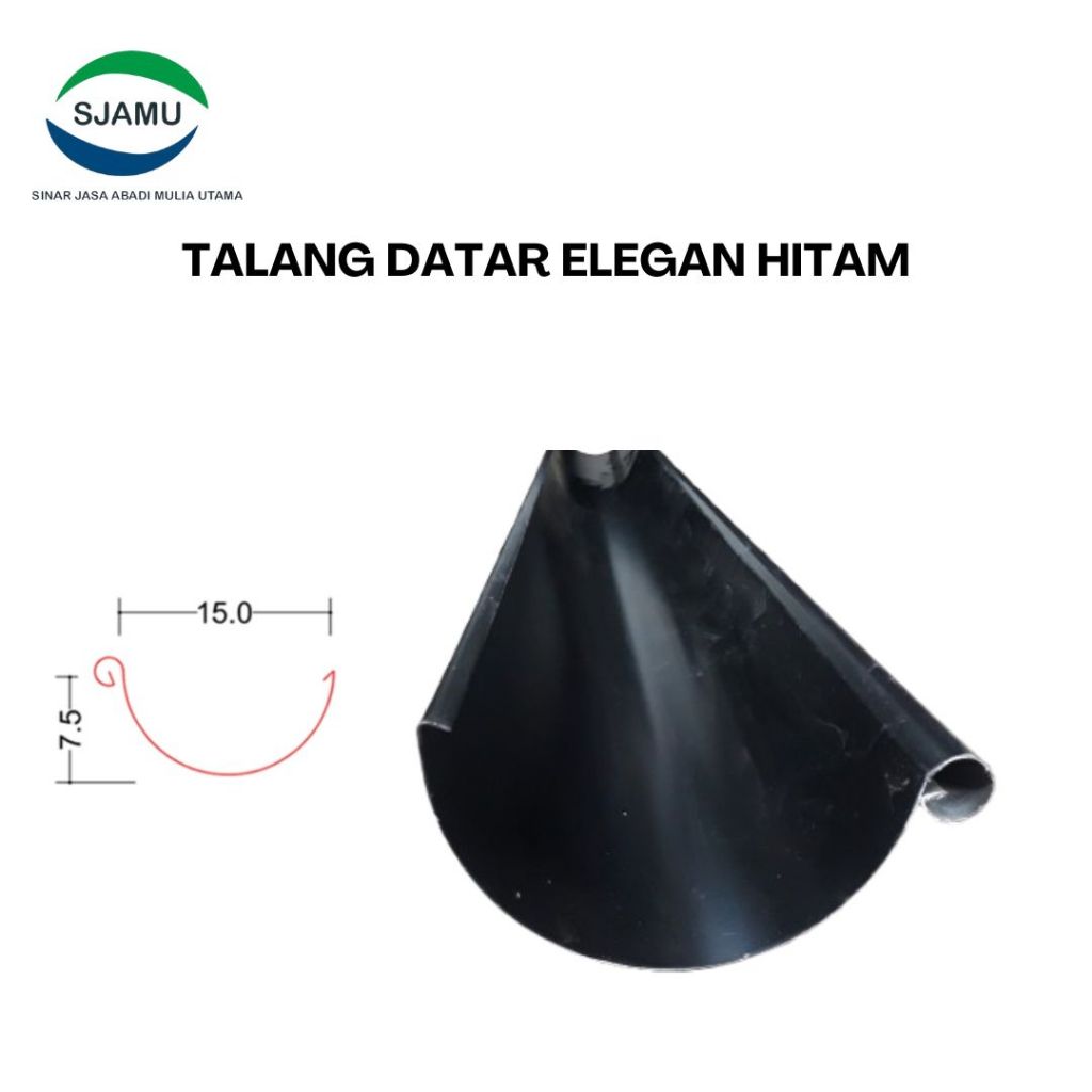Talang Air Rumah (SJAMU Talang Metal) Talang Elegan Hitam