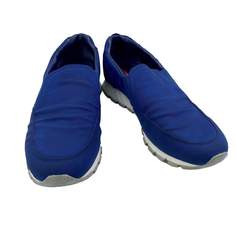 Prada sepatu loafers EU 39 biru ORIGINAL preloved