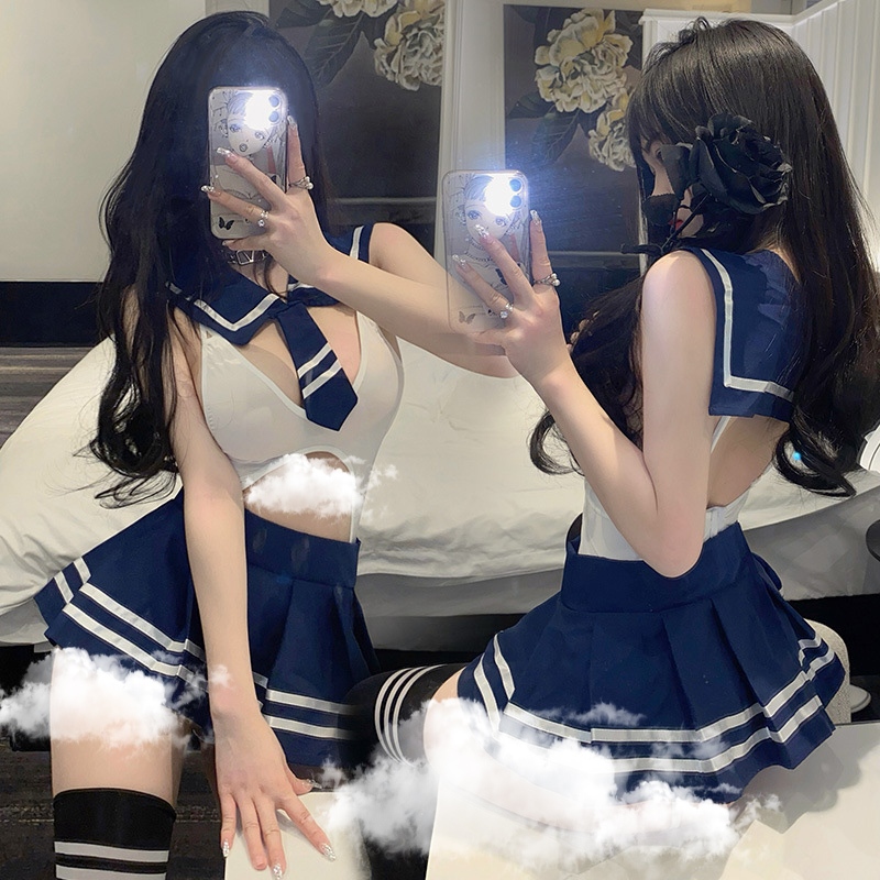 Lingerie Baju dinas Cosplay Sexy Hot binal Kostum lingeri jepang Mini Rok Set 3A211