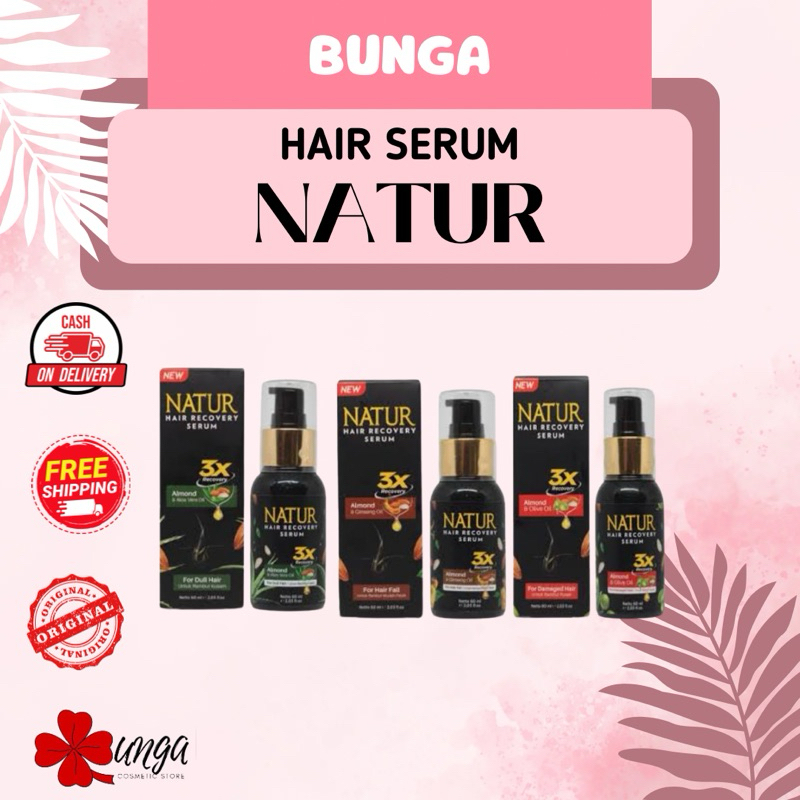 Bunga- [60ML] Natur Hair Recovery Serum/ Serum Rambut Natur/ Hair Serum Natur