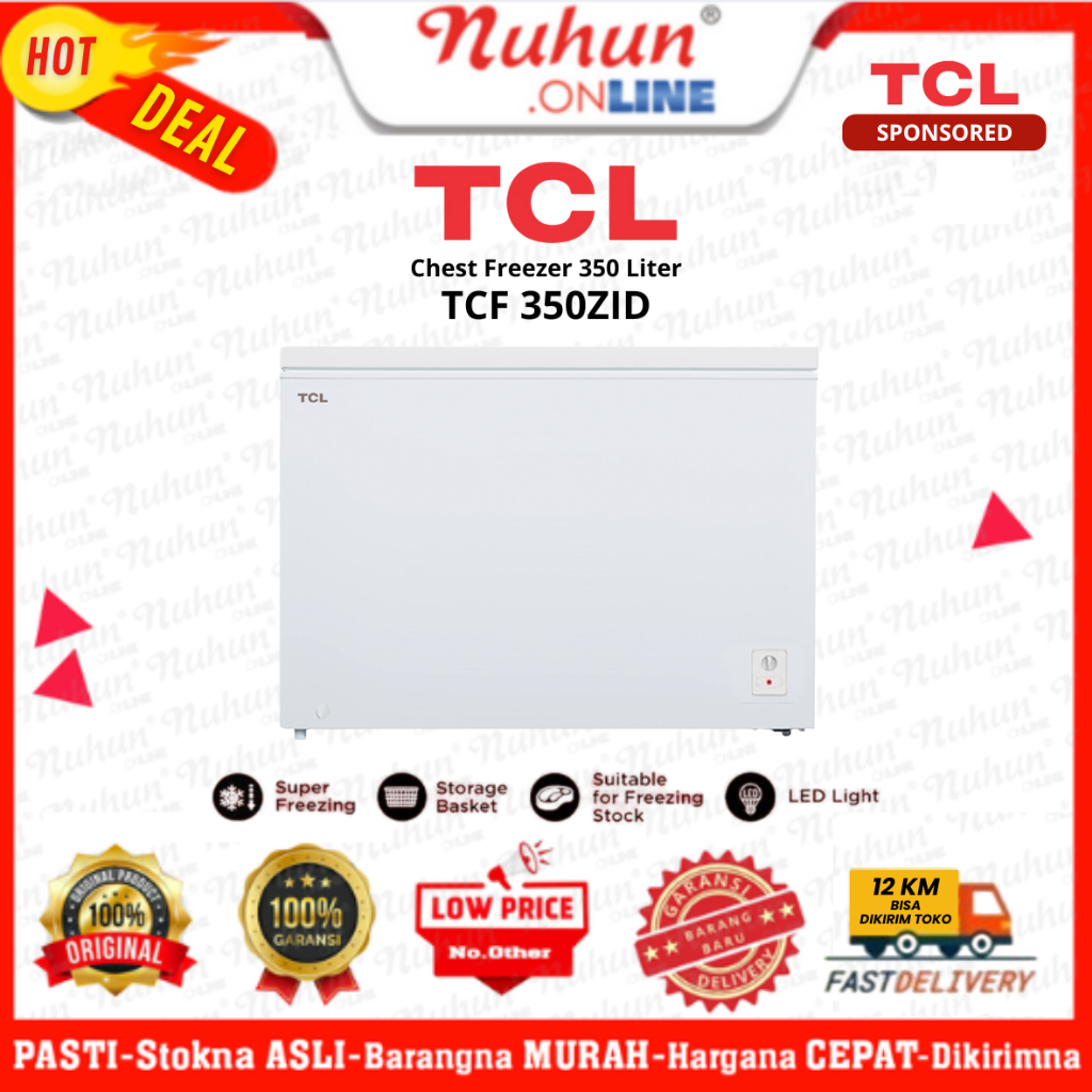 CHEST FREEZER TCL 350 LITER KULKAS DAGING TCF 350ZID  [CIANJUR]