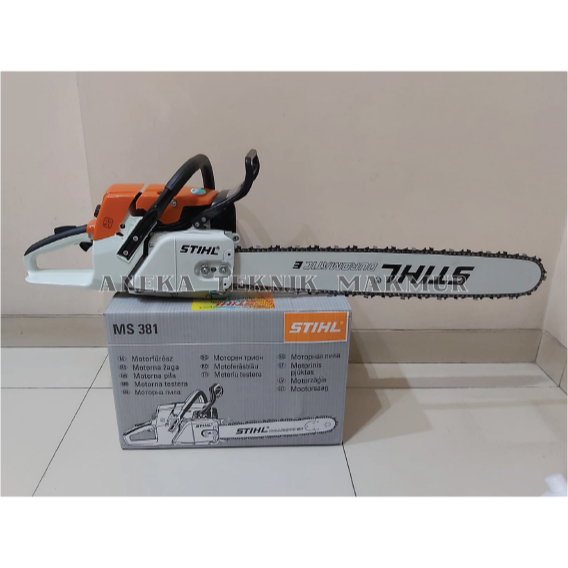 Chainsaw STIHL MS 381 Komplit Siap Pakai + Bar 25" Laser Mesin Potong Kayu Gergaji Pohon Senso Sinso