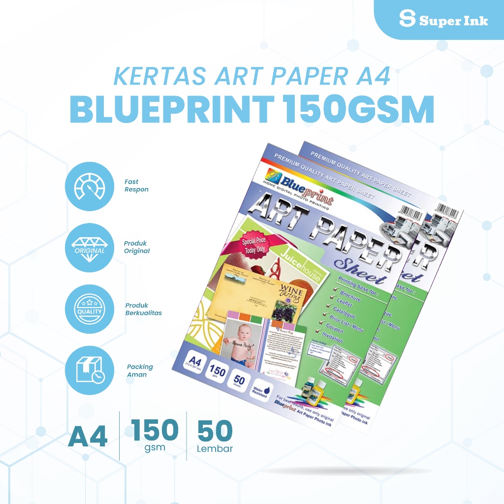 

Kertas Art Paper A4 150 Gsm Blueprint
