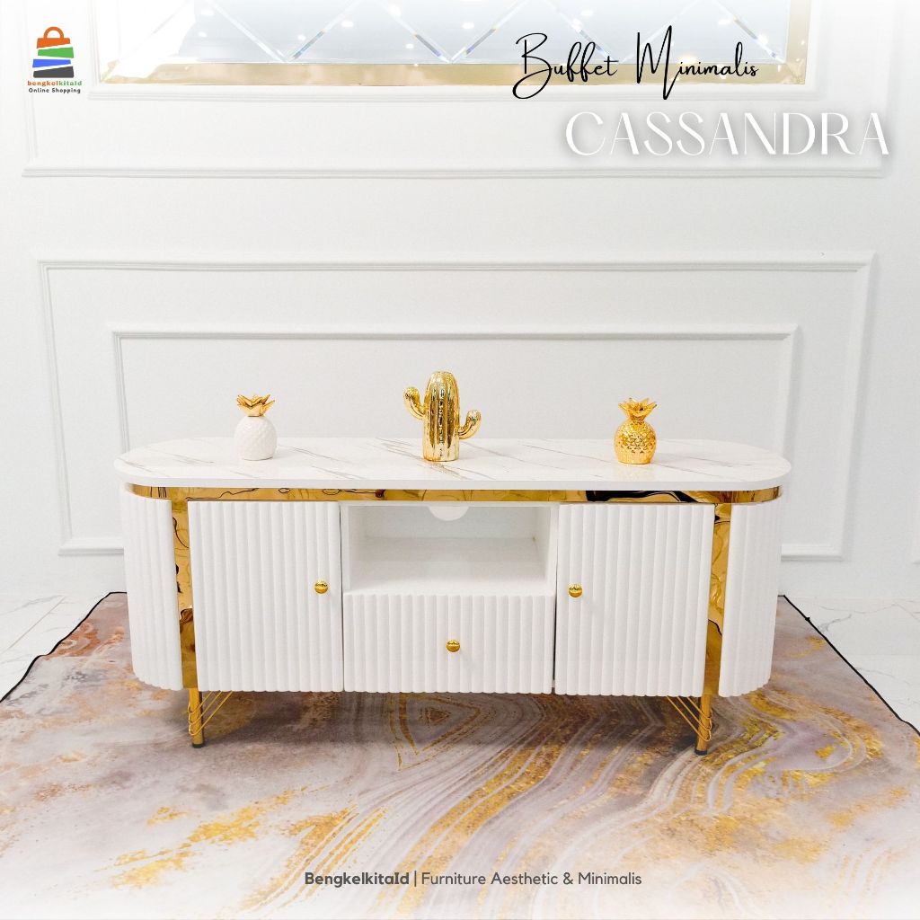Meja TV Minimalis Cassandra | TV Cabinet I Bupet TV minimalis Modern | Lemari Modern Mewah