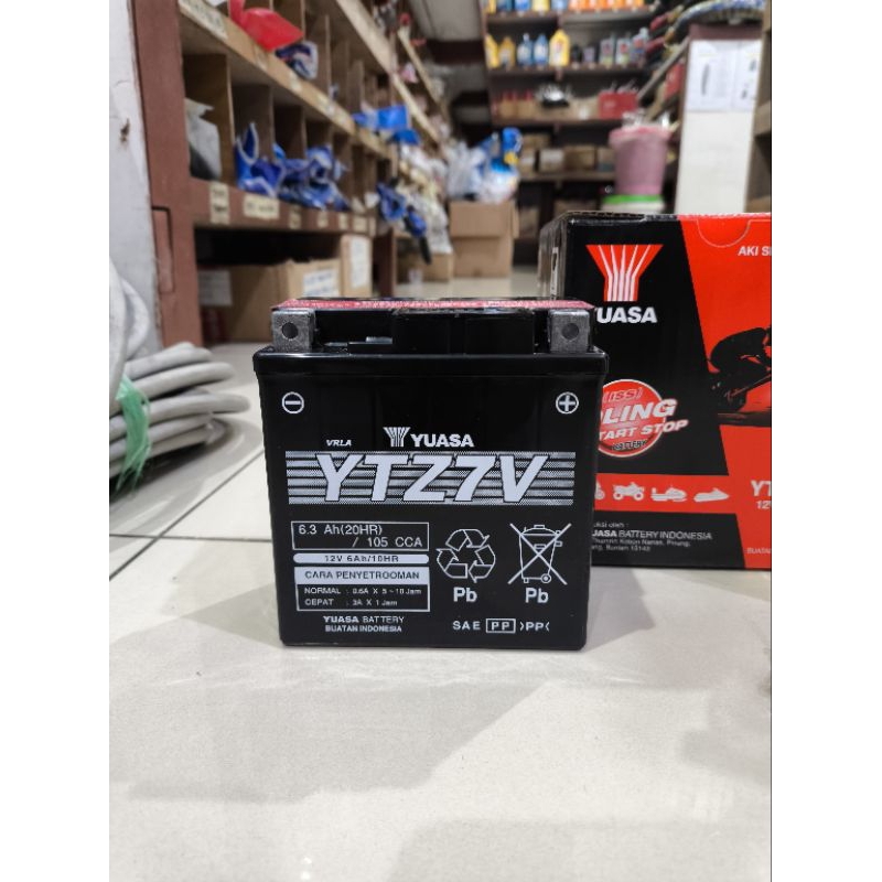 aki Yuasa YTZ7V 12V 6Ah (20Hr) NMAX Series 2015-2019 Aerox 2016-2019 NMAX 155 Aerox 155 Lexi 125 CBR