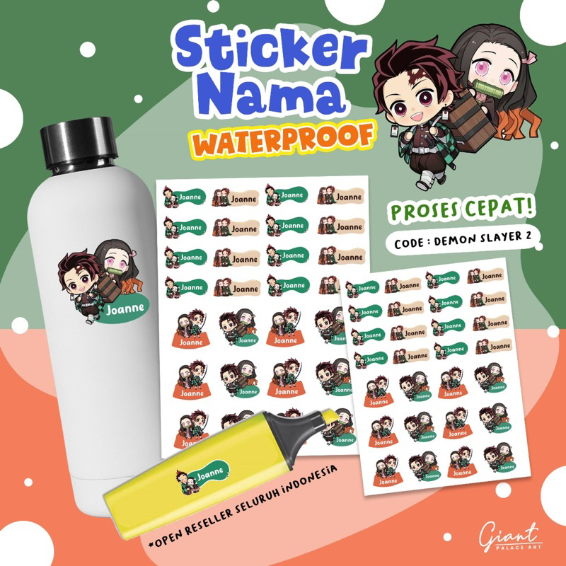 

PROSES SECEPAT KILAT - 92PCS STICKER LABEL NAMA ANAK LUCU WATERPROOF OILPROOF AWET DAN TAHAN LAMA.