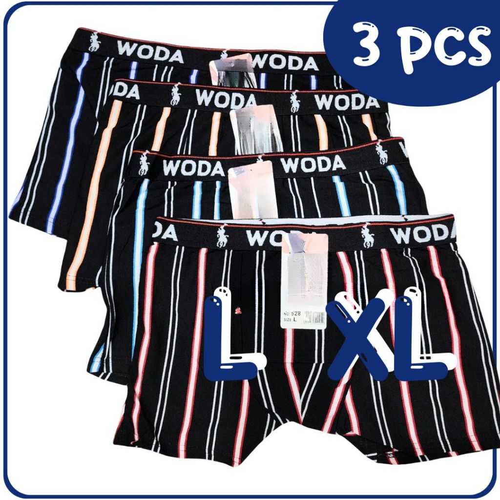 Woda BOXER ( 3 PCS ) Briefs Celana Dalam Pria Boxer Woda Motif Salur OEMAH DALEMAN99