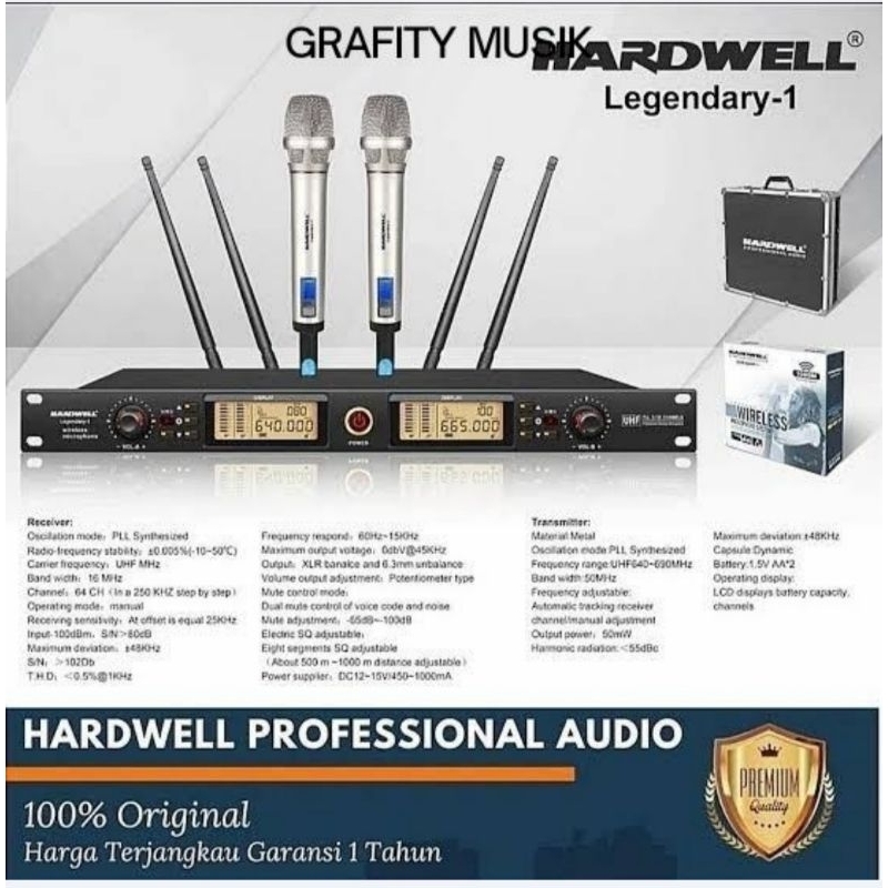 Mic Hardwell Legendary 1 Wireless Microphone Hardwell Legendary1 Original