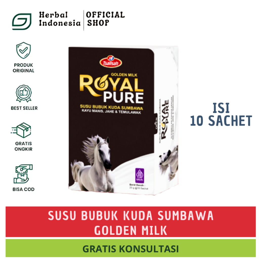 

Royal Pure Susu Kuda Murni 100% Bubuk Alami Atasi Nyeri Sendi, Asam Urat, Kebas & Kesemutan
