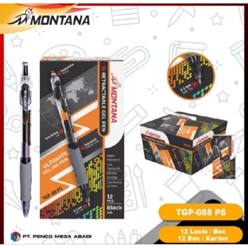 

Pena | Pulpen Gel Pen Cetekan TGP - 88 PS 0.5mm Hitam