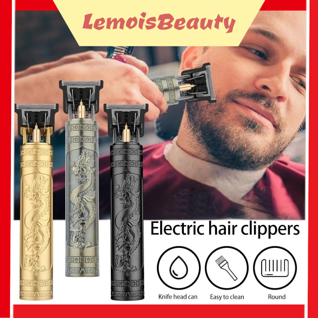 LemoisBeauty- Alat Cukur Rambut Vintage T9 Motif Naga Dragon Pisau Cukur Elektrik Pemangkas Pemotong
