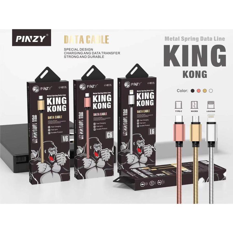 Metal Spring Data Line Pinzy King Kong C6 Type C Support Qc 3.0