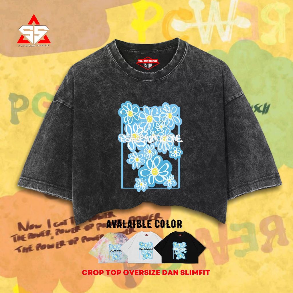 SUPERIOR Crop Tee G-Dragon Washed Tye Die Longsleeve Oversize Slimfit Crop Top GDRAGON-19