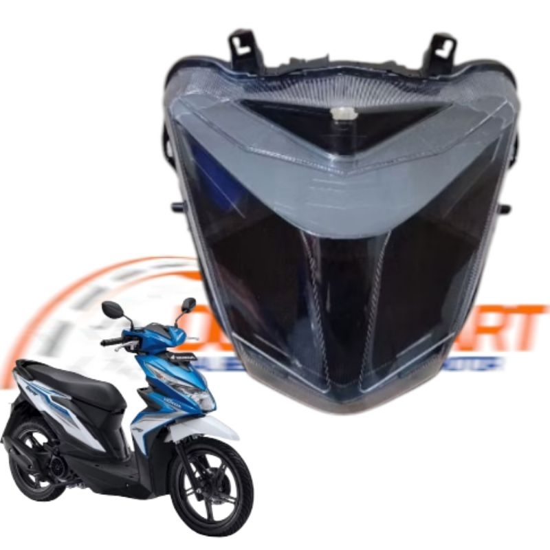 Reflektor lampu depan beat new street 2016-2019 custom smoke