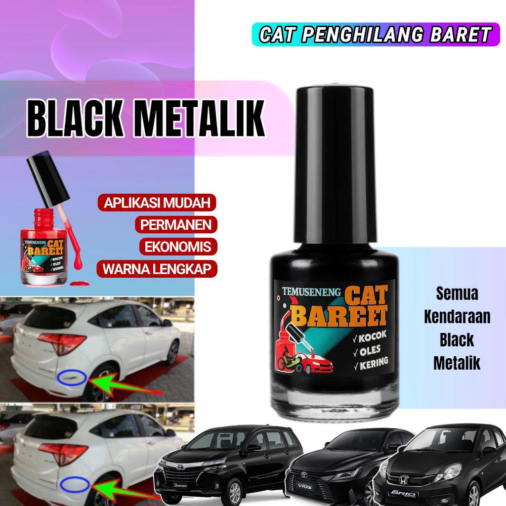 Cat Hitam Metalik Black Metallic Pengilang Baret Lecet Mobil Motor