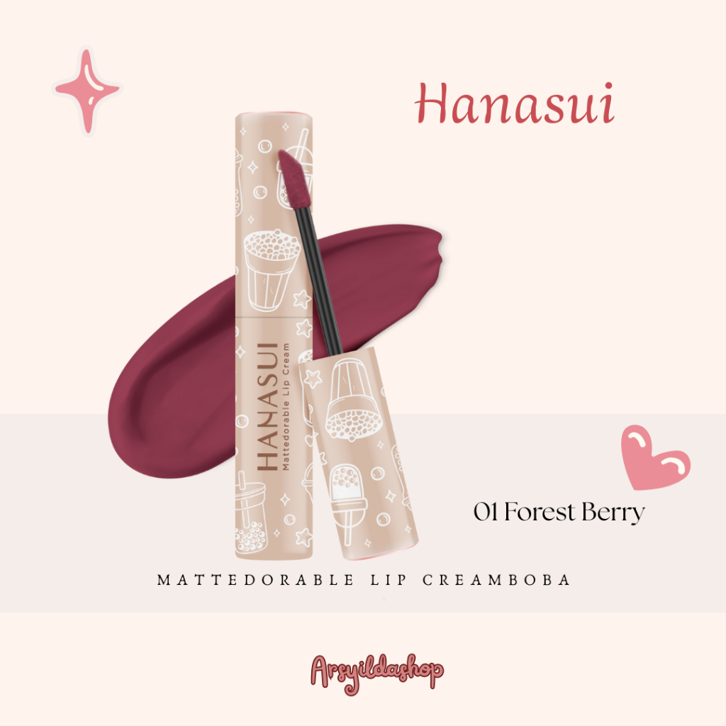 Hanasui Mattedorable Lip Cream Boba Edition / Lipstick Ombre Hanasui Boba