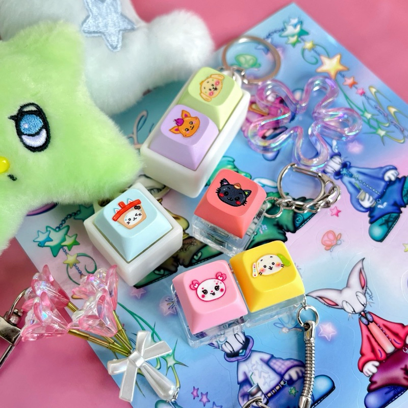 (fast PO) KEYCAPS keychain nct wish keyring gantungan kunci keyboard doll poppop yushi riku