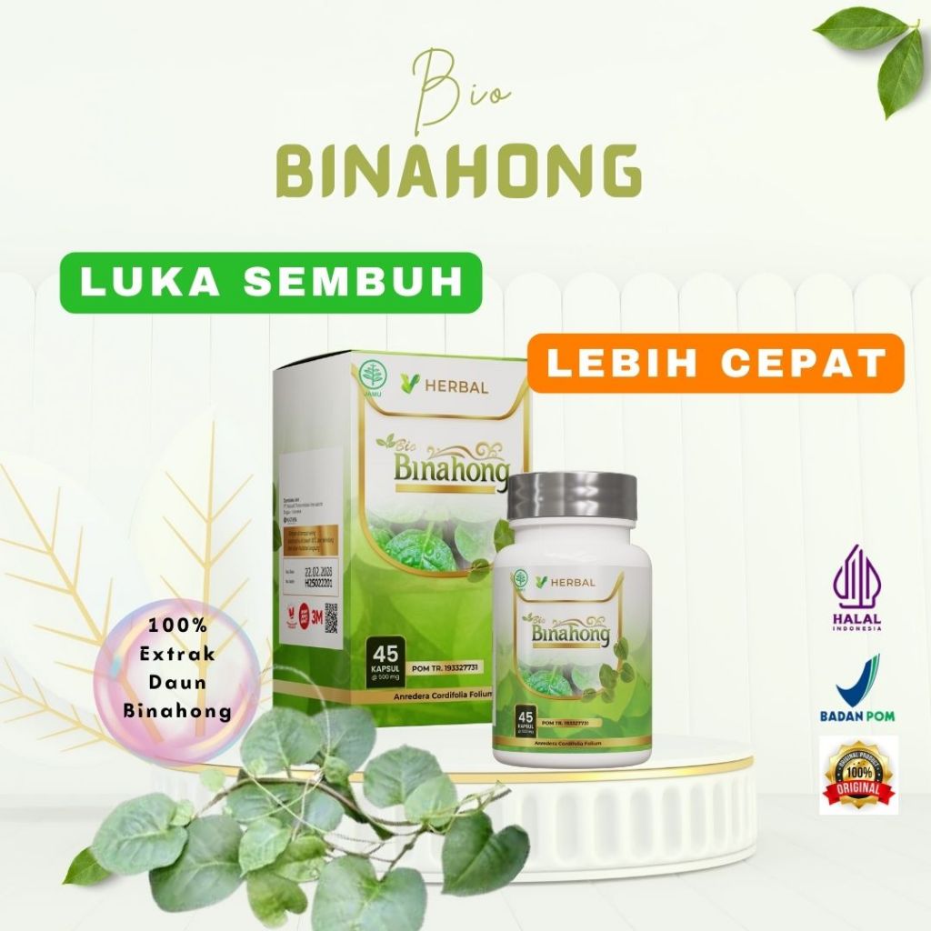 

Bio Binahong Extra Daun Binahong Kapsul 500 mg Percepat penyembuhan Luka diabetes dan Operasi BPOM