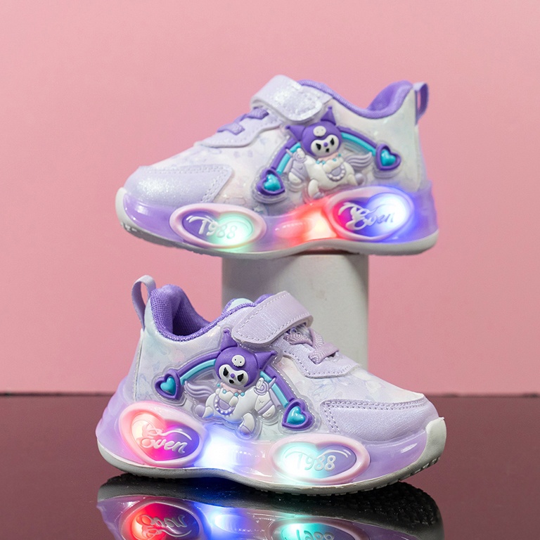 KODE N29K AURORA Sepatu anak perempuan kuromi LAMPU LED nyala impor SP59