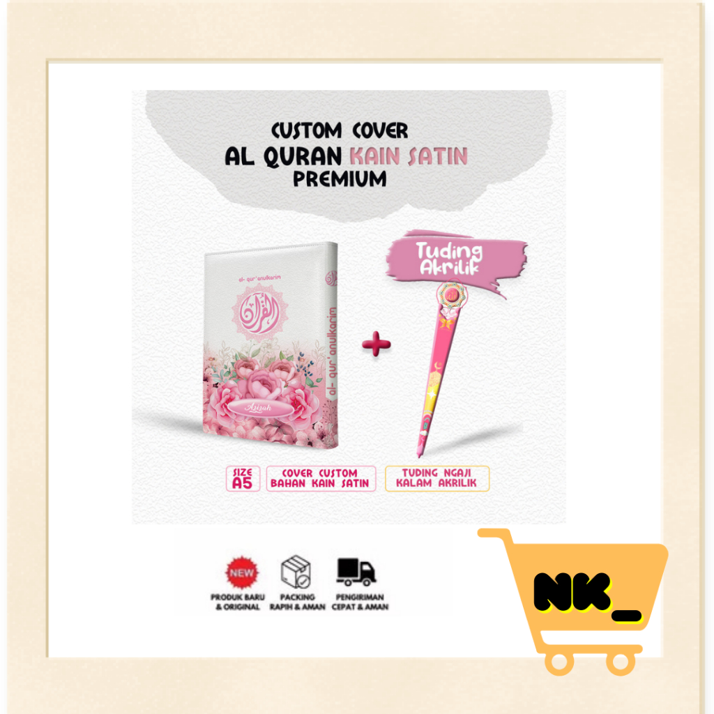 

NK - Cover Al-quran Hanya Cover saja tanpa al-quran ukuran A5 Bahan Satin ( Banyak Varian , Lebih Eksulisif ) Motif putih pink bunga