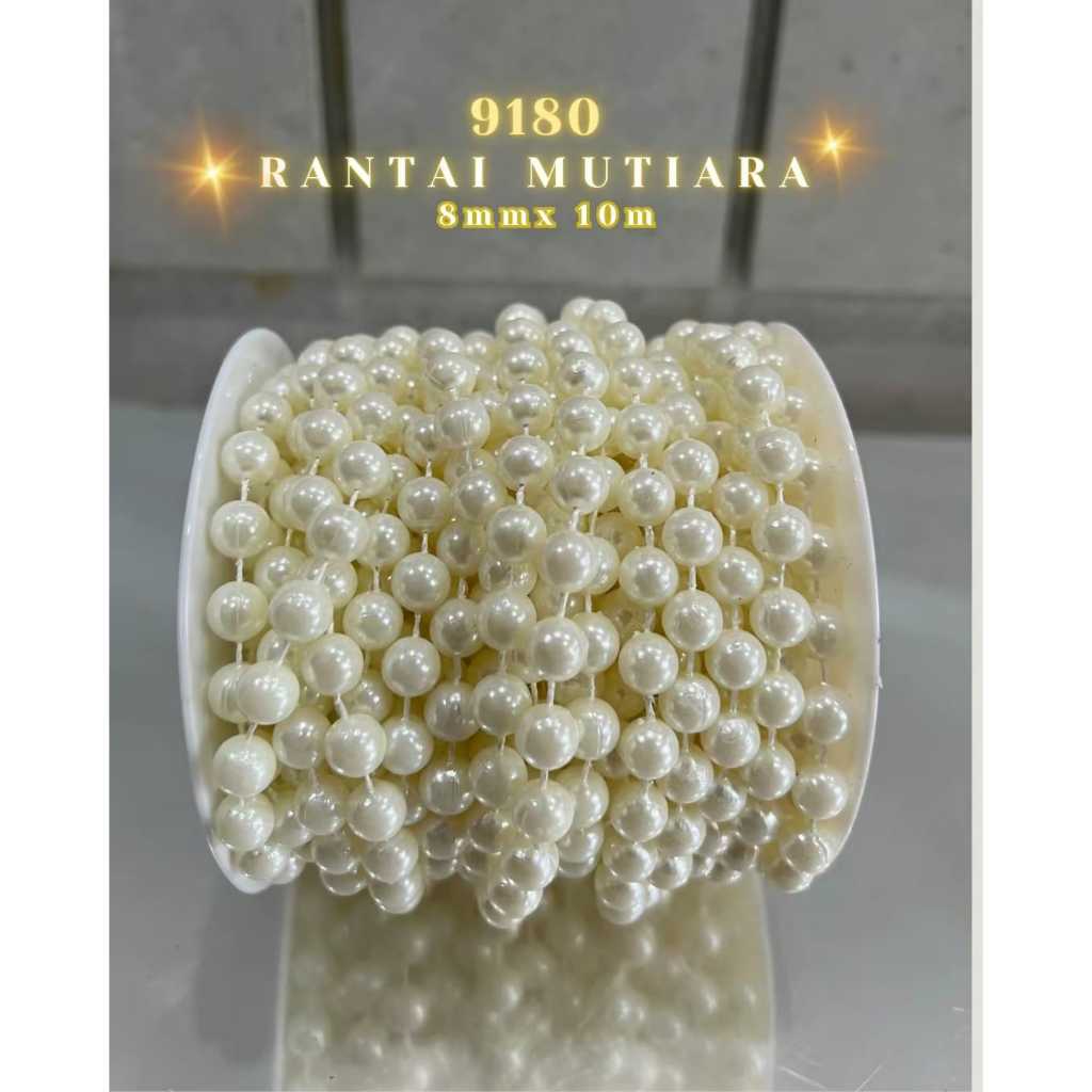 Rantai Mutiara / (1 Roll ) Aksesoris Buket Bunga Mutiara Plastik