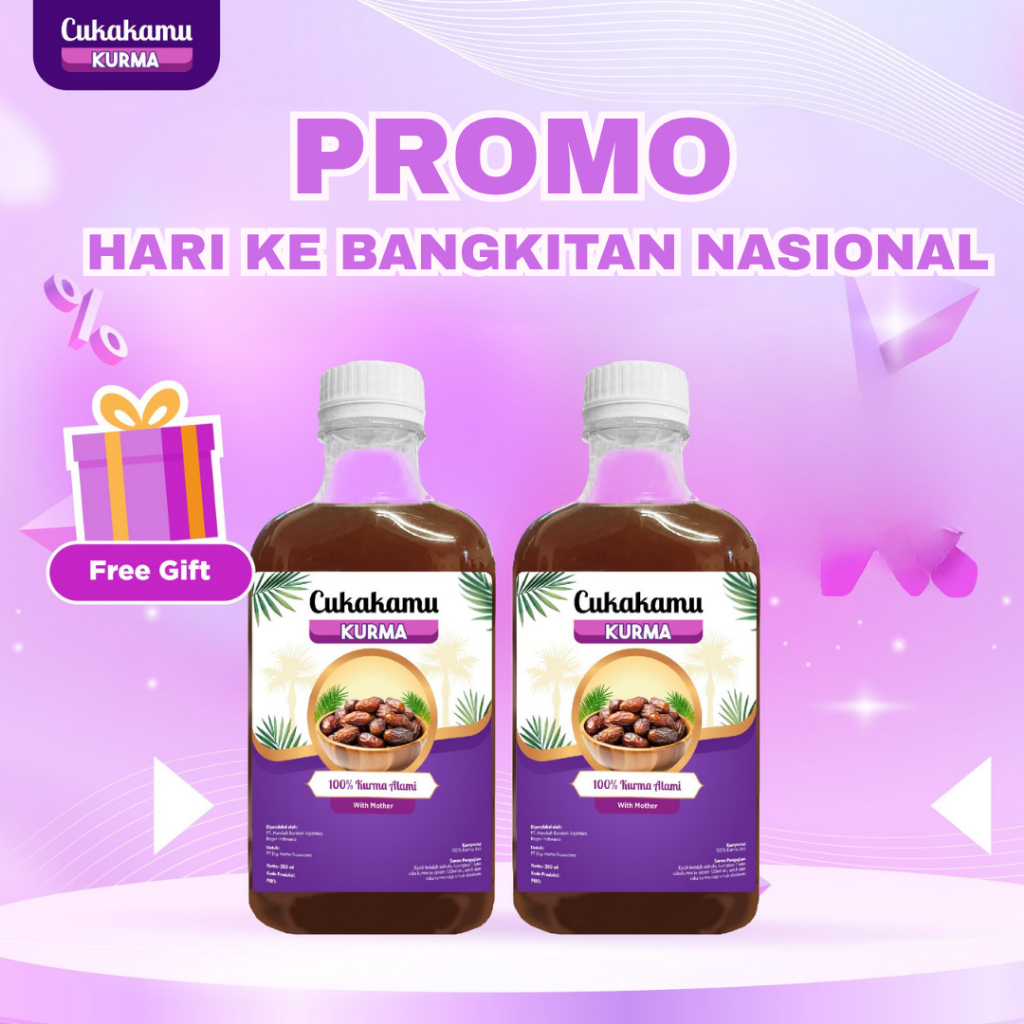 

FREE GIFT CUKAKAMU Cuka Kurma Mencerahkan Wajah Putih Bersih Flek Hitam & Kerutan Hilang - 2 Botol
