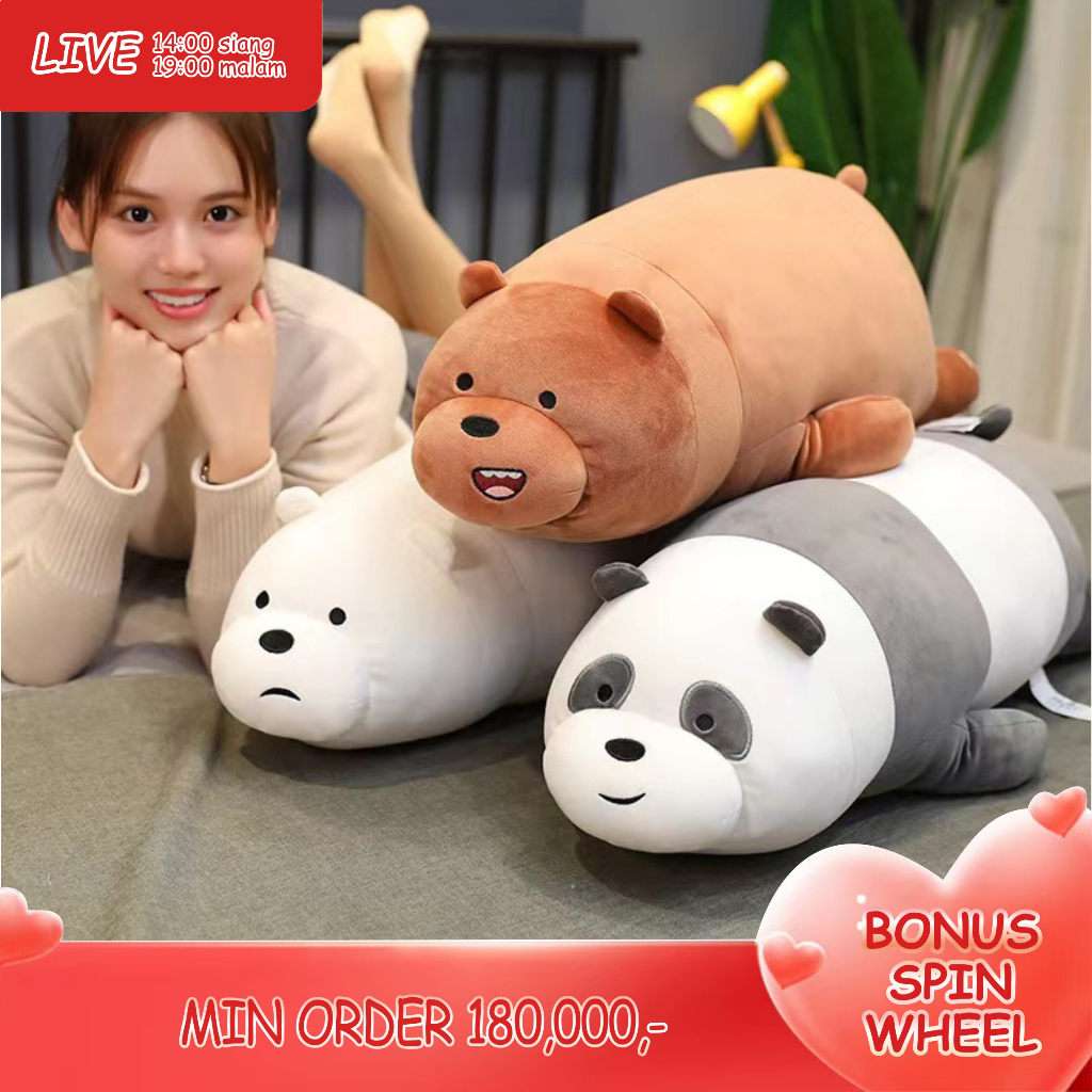 Boneka Panda Beruang Bantal Guling Boneka Mainan Boneka anak Kado Ulang Tahun Miniso