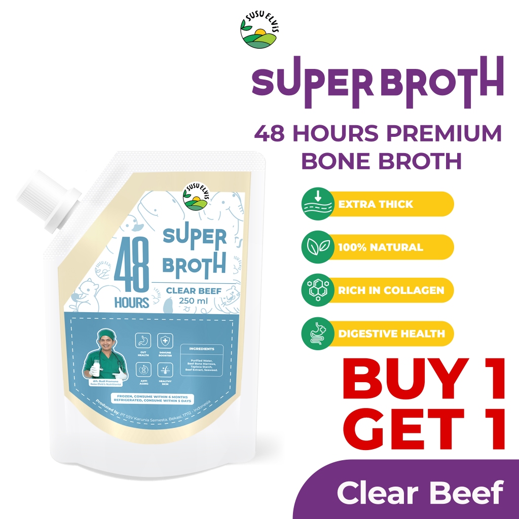 

Susu Elvis - Kaldu Tulang Murni Anjing Kucing 100% Natural - Premium Dog Cat Bone Broth - Super Broth - Clear Beef