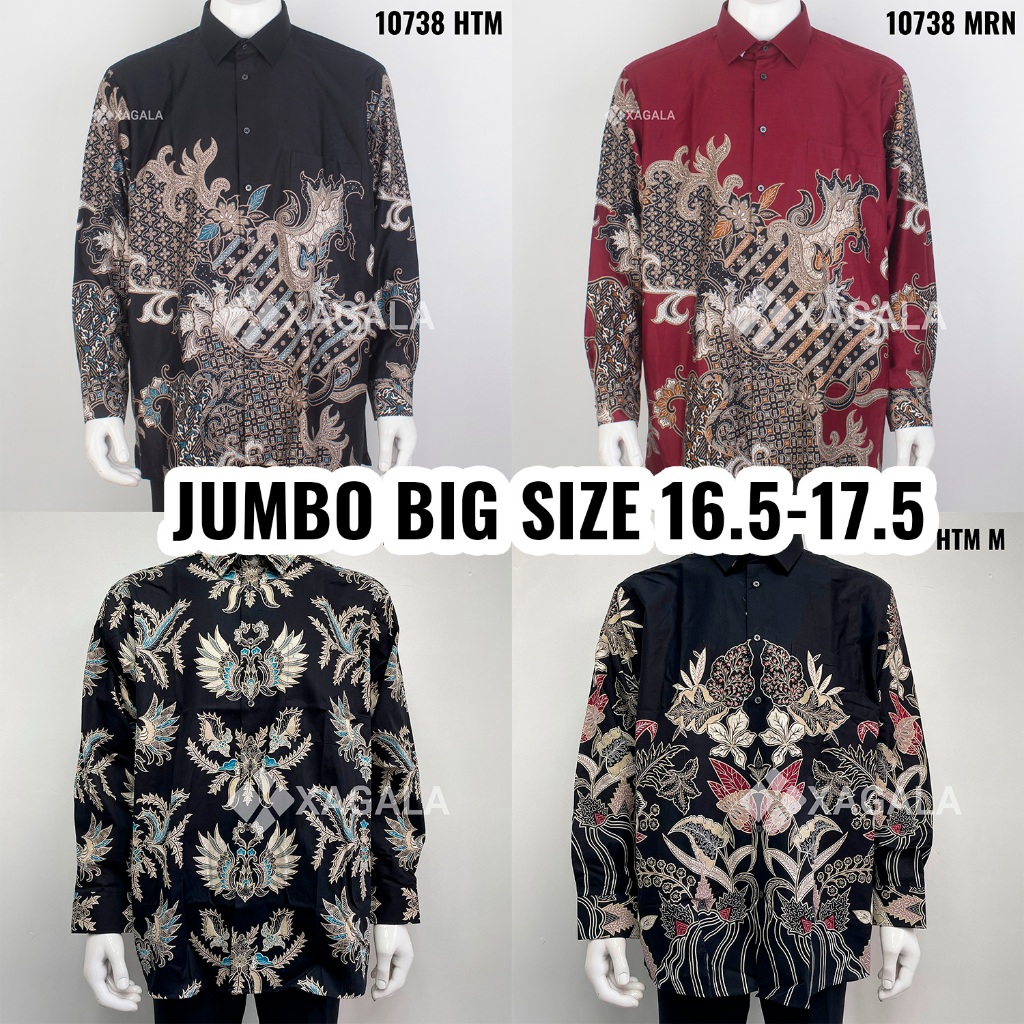 16.5 17.5 JUMBO ALISAN KEMEJA BATIK PRIA ALISAN BIG SIZE