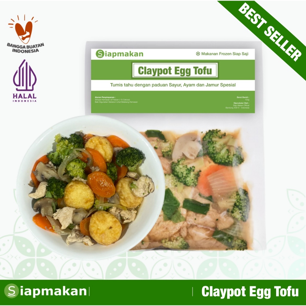 

Claypot Egg Tofu Sayur Tumis tahu Campur Ayam dan Jamur Siap Makan