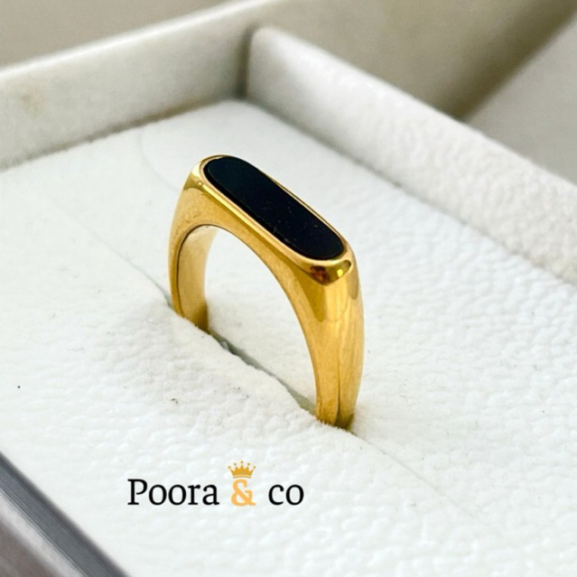 Cincin Pria Gold Black Titanium Asli | Cincin cowok | Cincin Murah | Cincin titanium asli