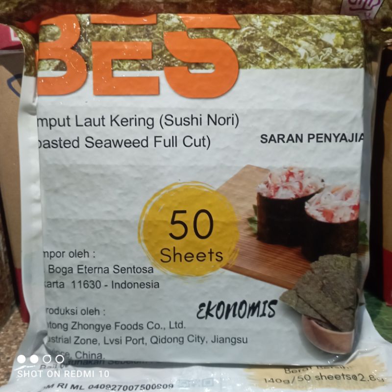 

Nori Bes isi 50 lembar rumput laut kering sushi nori roasted seaweed full cut halal termurah