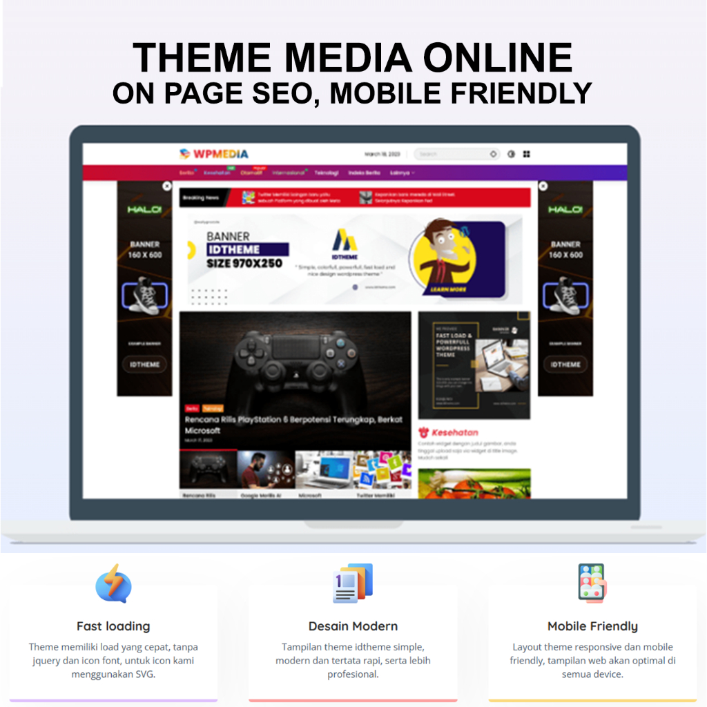Wpmedia Theme Wordpress Lisensi Original - Theme Khusus untuk Blog dan Berita On Page SEO