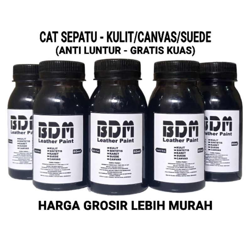 (Grosir) Cat sepatu kulit hitam, cat sepatu bahan canvas