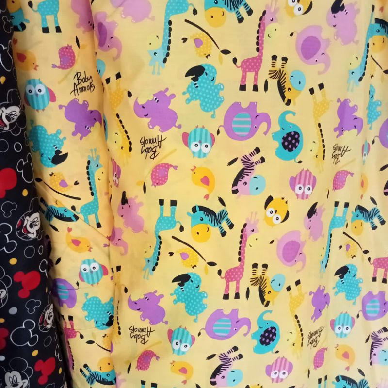 Kain Katun Primis Bahan Seprei Motif Kartun Dinosaurus Lebar 240cm