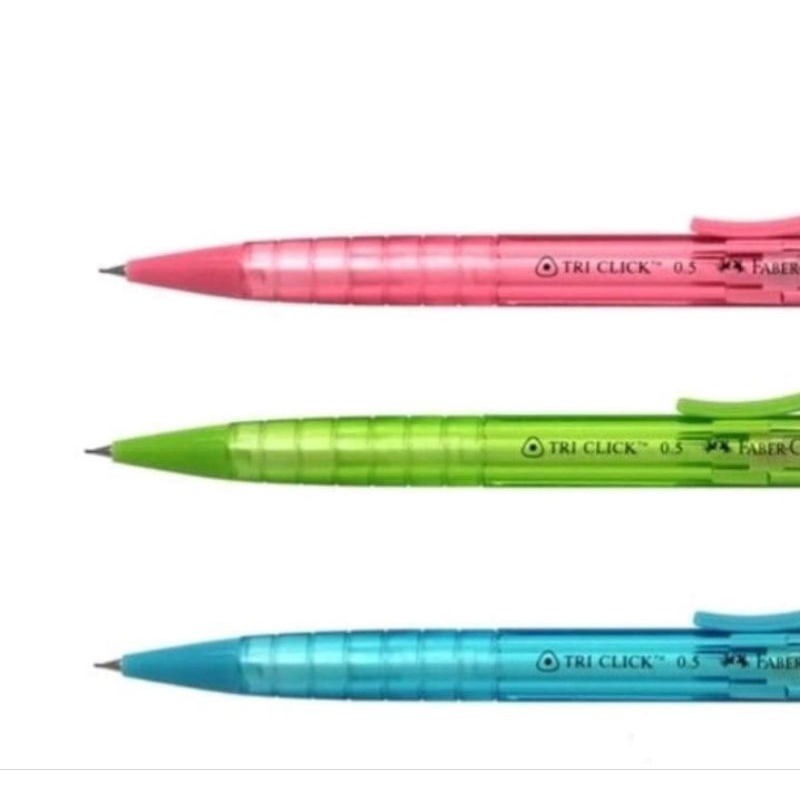 

PENCIL MEKANIK 0.5 TRICLIK pink/ blue/ green FABER-CASTELL ORIGINAL 100%