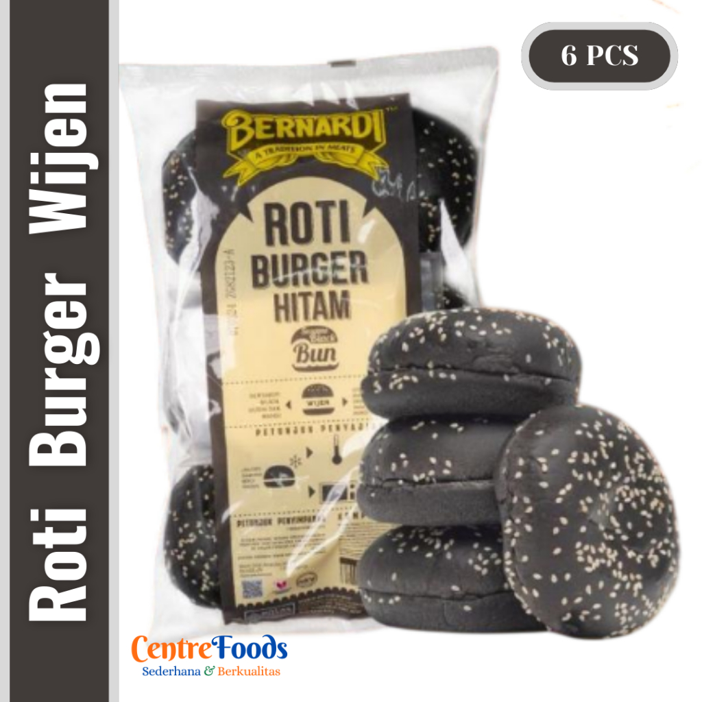

Roti Burger Hitam - Bun Wijen Hitam BERNARDI | Isi 6 Pcs - 300gr [ Harga Per BKS ]