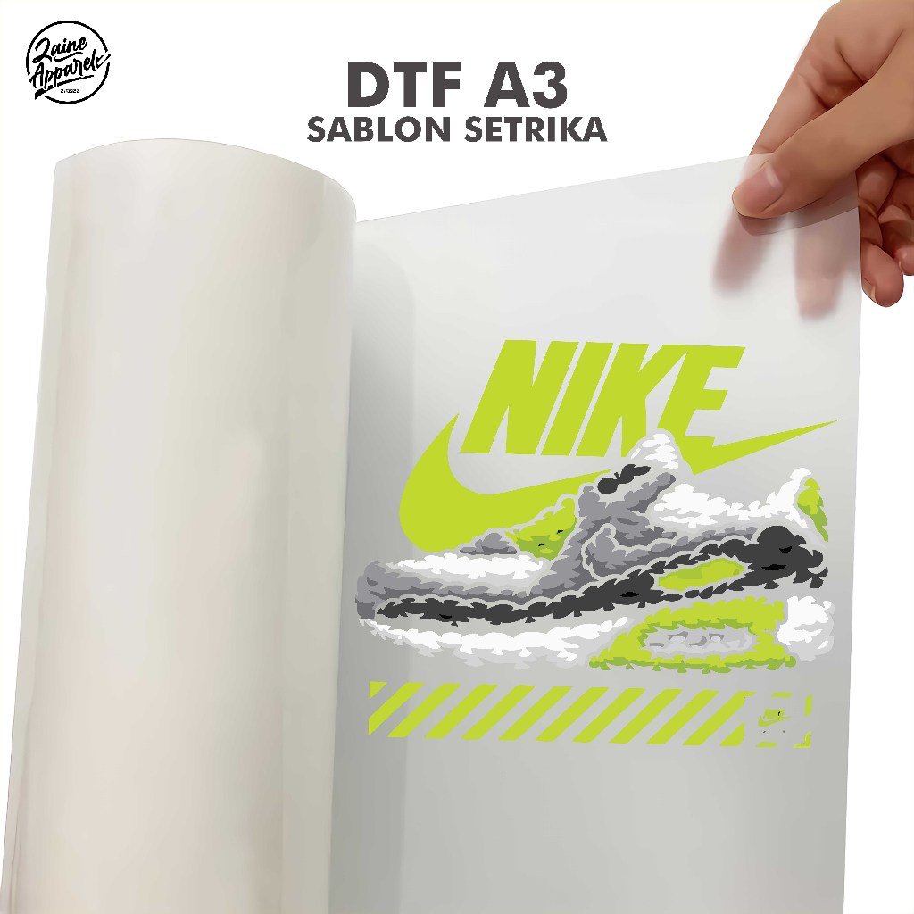SABLON SETRIKA SATUAN SABLON DTF LANGSUNG PAKAI UKURAN A3 SABLON - NIKE 1