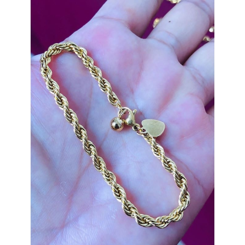 Gelang hduk plintir motif emas 42 ukuran