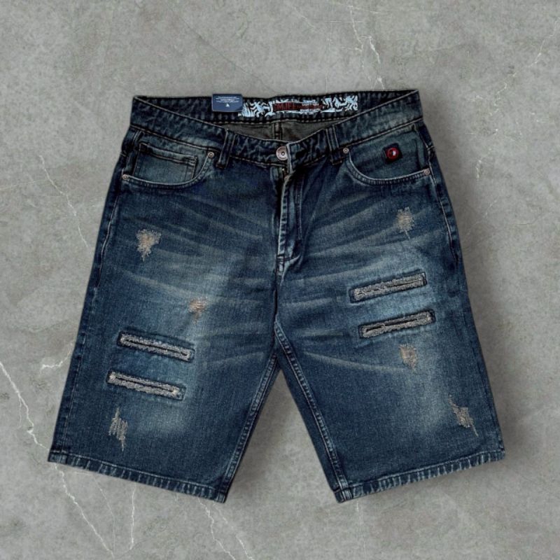 Celana jeans pendek pria jumbo 27-44 celana sobek ripped Celana big size melar
