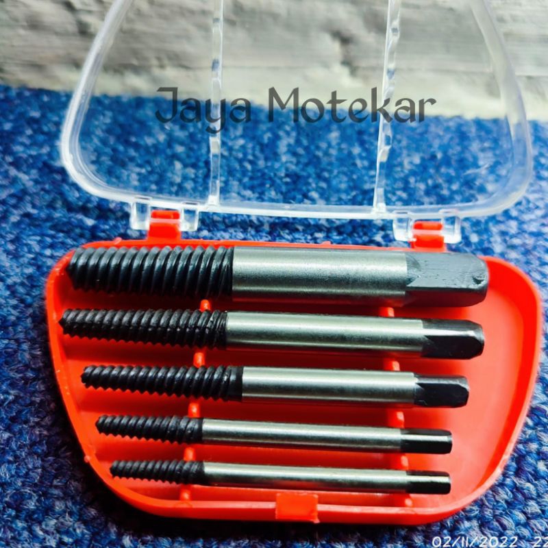 Alat Pembuka Baut Patah 5 Pcs Screw Extractor Set Mata Bor Pembuka Baut Patah Alat Pembuka Baut Pata