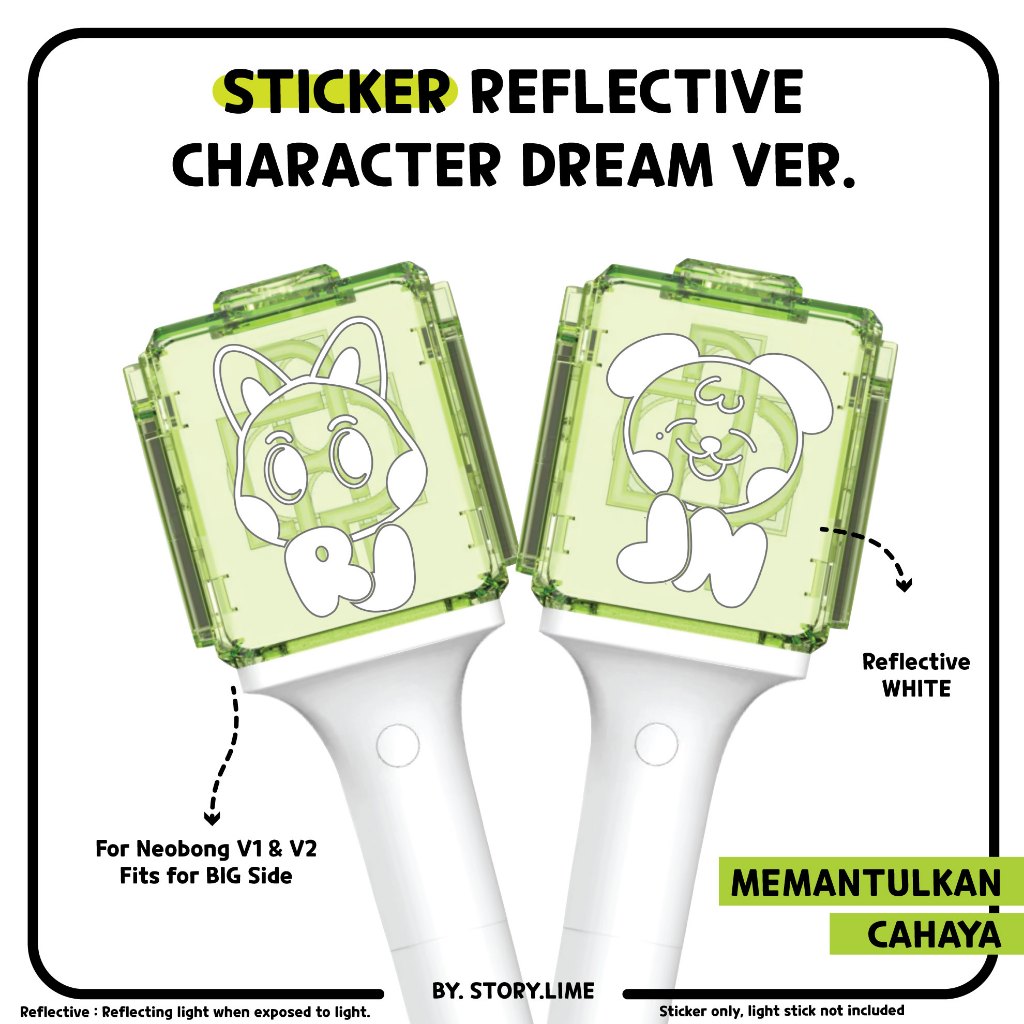 Sticker Deco Reflective Character Dream NCT DREAM. Kpop Decal for NEOBONG/ Lighstick NCT By. STORY.L