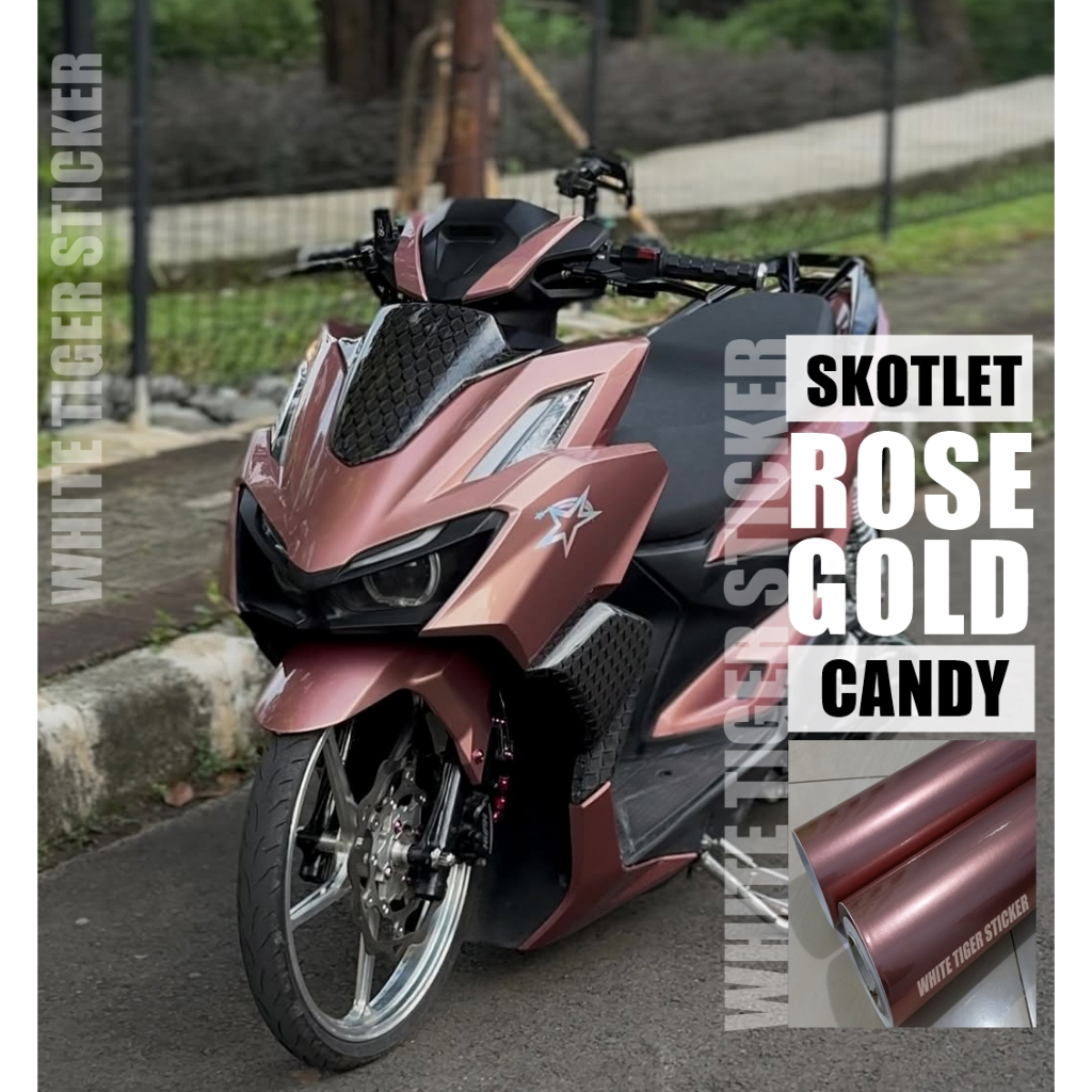 SKOTLET STICKER MOTOR ROSE GOLD CANDY SKOTLET ROSE GOLD METALIK SKOTLET ROSE GOLD STIKER ROSE GOLD