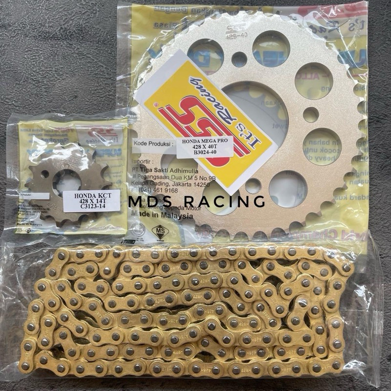 Gear Set Gir Set SSS ORIGINAL 428 Cbr old - Cbr150R - Sonic150 - Tiger - Megapro - Verza - GLPro -