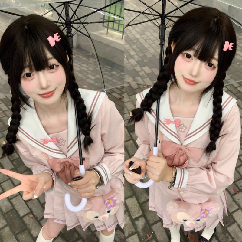 [PERIWINGKEL] seifuku kawaii pink krem