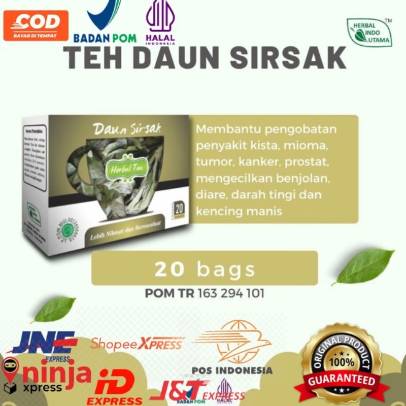

Teh Daun Sirsak 20 Kantung Herbal Indo Utama
